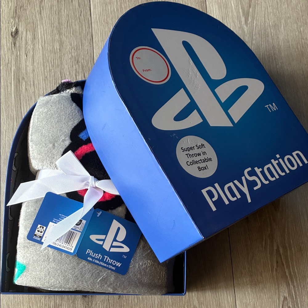 PlayStation Plush Throw Blanket - Blue Box Packaging